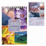 Календарь-домик на 2018 г., HATBER, на гребне, 160х105 мм, вертикальный, 