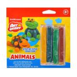 Пластилин мягкий 4цв. + инструкция Animals Step-by-step